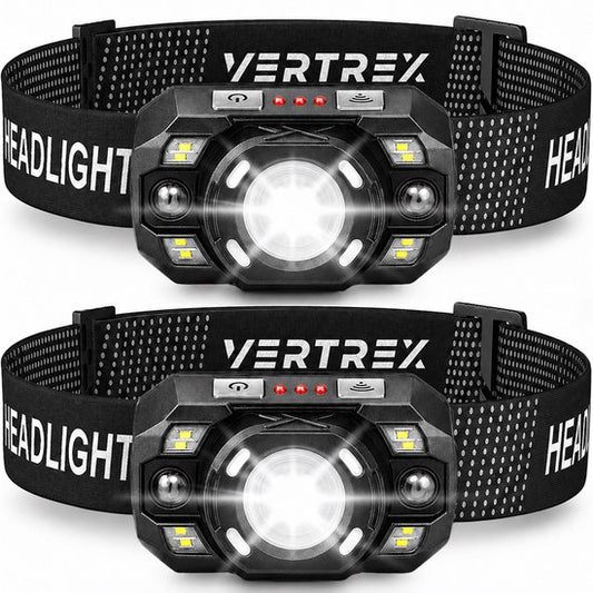 Vertrex Hoofdlamp LED Oplaadbaar - Instelbare Lichtbundel - USB-C - IPX5 - Zwart