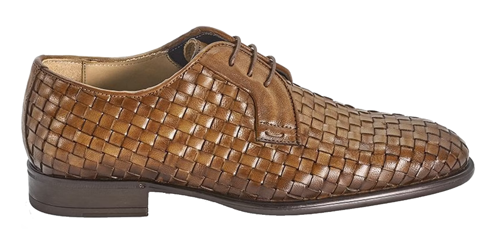 Giorgio Bufalino Lederen Vlechtschoenen - Cognac - maat 47 - Italiaanse stijl & luxe