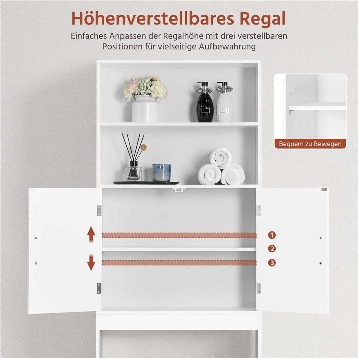 Yaheetech Toiletkast en Wasmachinekast - 195 cm hoog - 72 x 20 cm - Wit