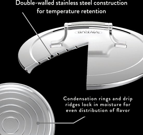 Saveur Selects – Voyage serie - Steelpan 20 cm - pfas vrij Steelpan - Tri-ply RVS - Geschikt voor Inductie en alle andere warmtebronnen - Ovenbestendig tot 260°C – Vaatwasserbestendig - Teflon vrij