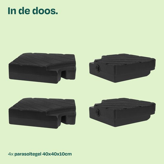 VONROC Parasoltegels - voor zweefparasol - 40x40 cm – vulbaar – set van 4 stuks