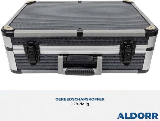 ALDORR Tools - 89 - Delige gereedschapsset in koffer - Toolbox - Gereedschapskoffer Gevuld - Gereedschapskist - Schroevendraaierset - Aluminium - Handgereedschap - Basisgereedschap - Met Momentsleutel Ratel - Cadeau voor mannen - Housewarming Cadeau