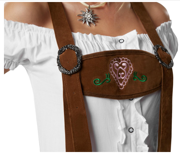 dressforfun Lederhose Walchensee - Maat L - Bruin - Kniehoogte - Met Bretels