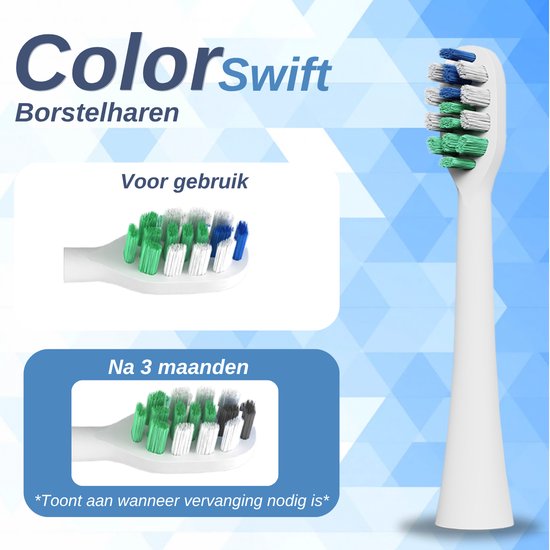 VAIVE Tandenborstel Opzetborstel Set - 6 Stuks - Sonic Wave Precision X8900 - Wit