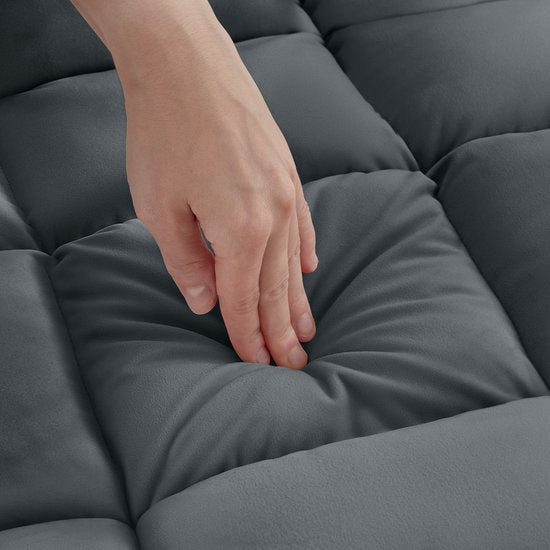 tectake® Relaxstoel - Relaxfauteuil - XXL vloerstoel - Opvouwbaar met ligfunctie - Vloerstoel met verstelbare rugleuning - Te gebruiken als fauteuil, zitkussen, vloerkussen, relaxligstoel of voor meditatie - Grijs