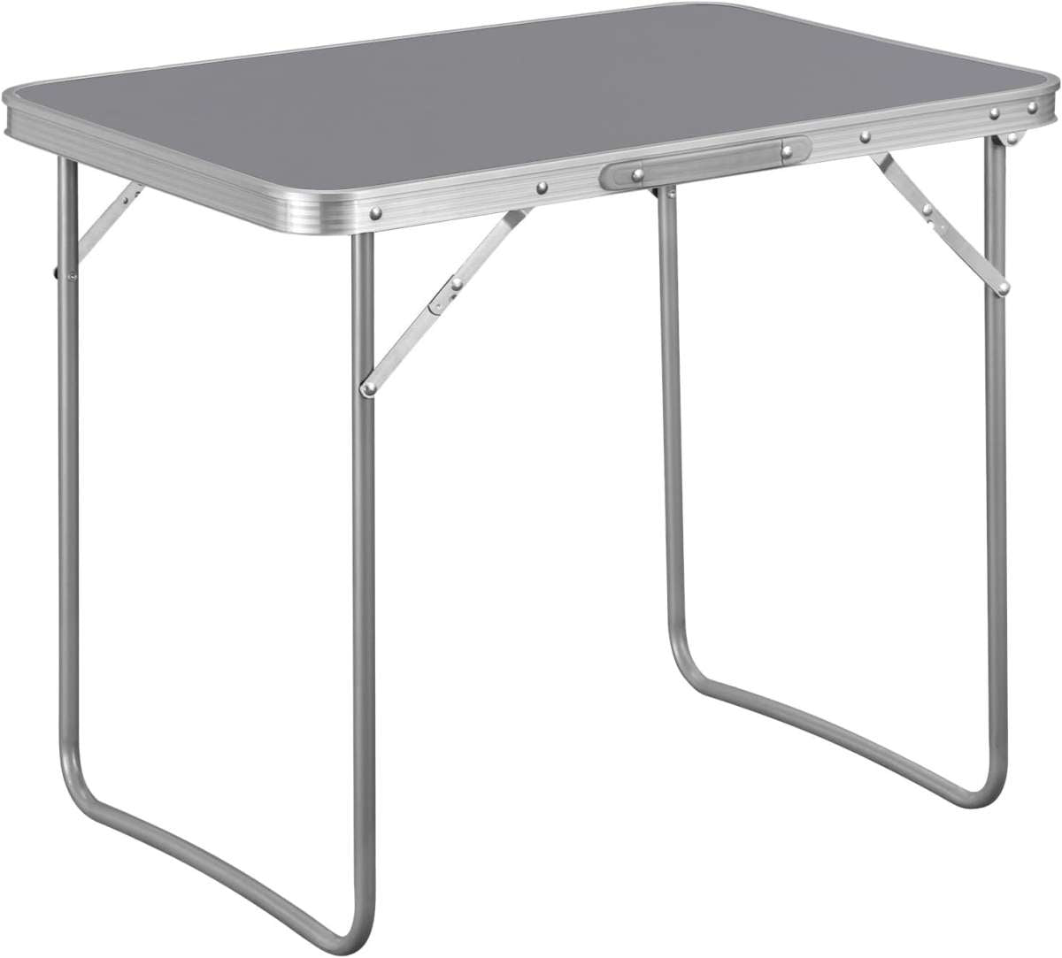 WOLTU Campingtafel 70 x 60 x 50 cm - Opvouwbaar - Handvat - Aluminium/MDF - Grijs