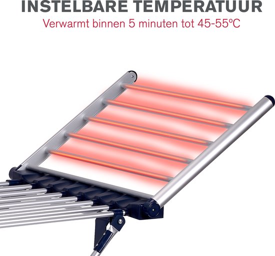 Dirt Devil Elektrisch droogrek - 230W - 45-55 ºC - Waterbestendig - 147x54x94 cm