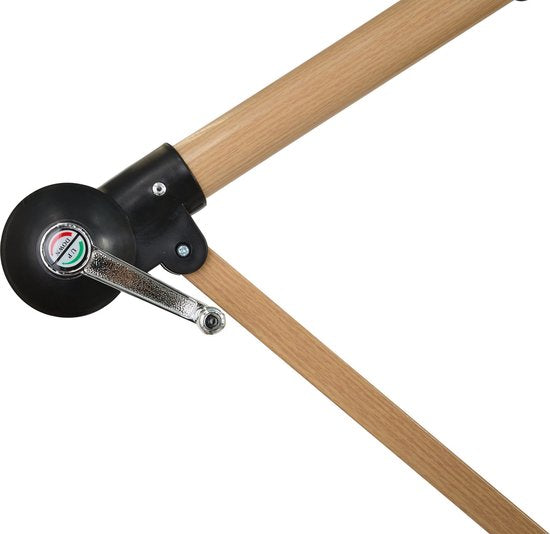 Zwevende / Hangende Parasol - Creme - 300 cm breed - 250 cm Hoog - Houtlook - incl. hoes