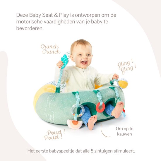 Sophie de giraf Baby Seat & Play - Babystoel met activiteiten - Baby speelgoed - Kraamcadeau - Babyshower cadeau - Vanaf 3 maanden - 27 x 55 x 50 cm