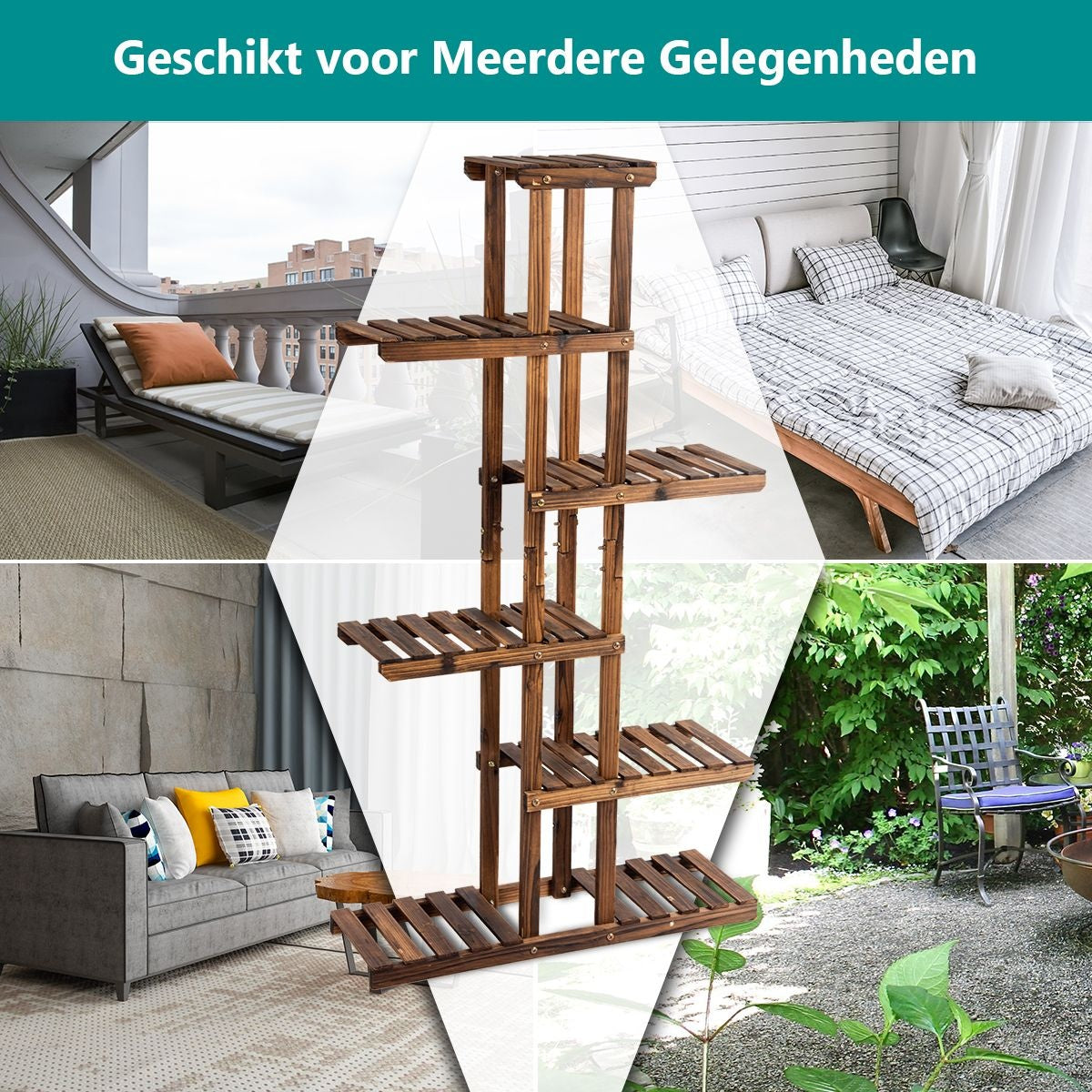 Coast Plantentrap - Hout Natuurlijk - 75x25x140cm