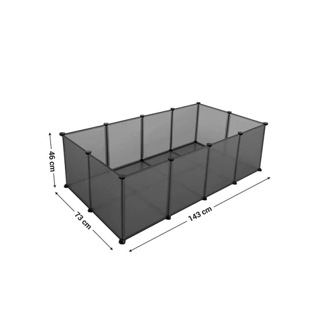 Songmics Multifunctionele Huisdierenkooi En Trainingspark – 143 x 71 x 47 cm – Grijs Met 20 Panelen