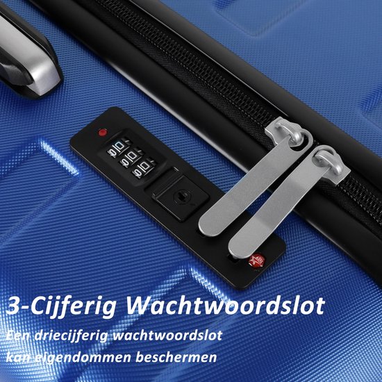 TAN.TOMI Reiskoffer 65L – Harde ABS Schaal – 4 Wielen – TSA-Cijferslot