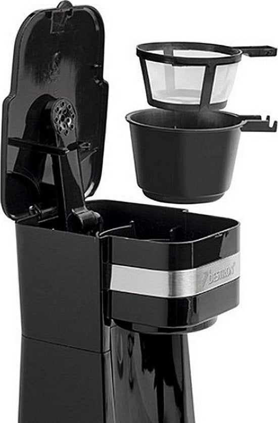 Bestron Koffiezetapparaat filterkoffie 750W - ACM112Z - 0,42L, 2 grote koppen - Camping geschikt - Thermosbeker - 5 jaar garantie