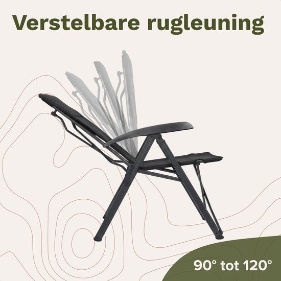 TRVLMORE Campingstoelen Luxe - Opvouwbaar - 2-Pack - 150KG Draagvermogen - Incl. Draagtas - Klapstoel - Kampeerstoel - Vouwstoel - Zwart