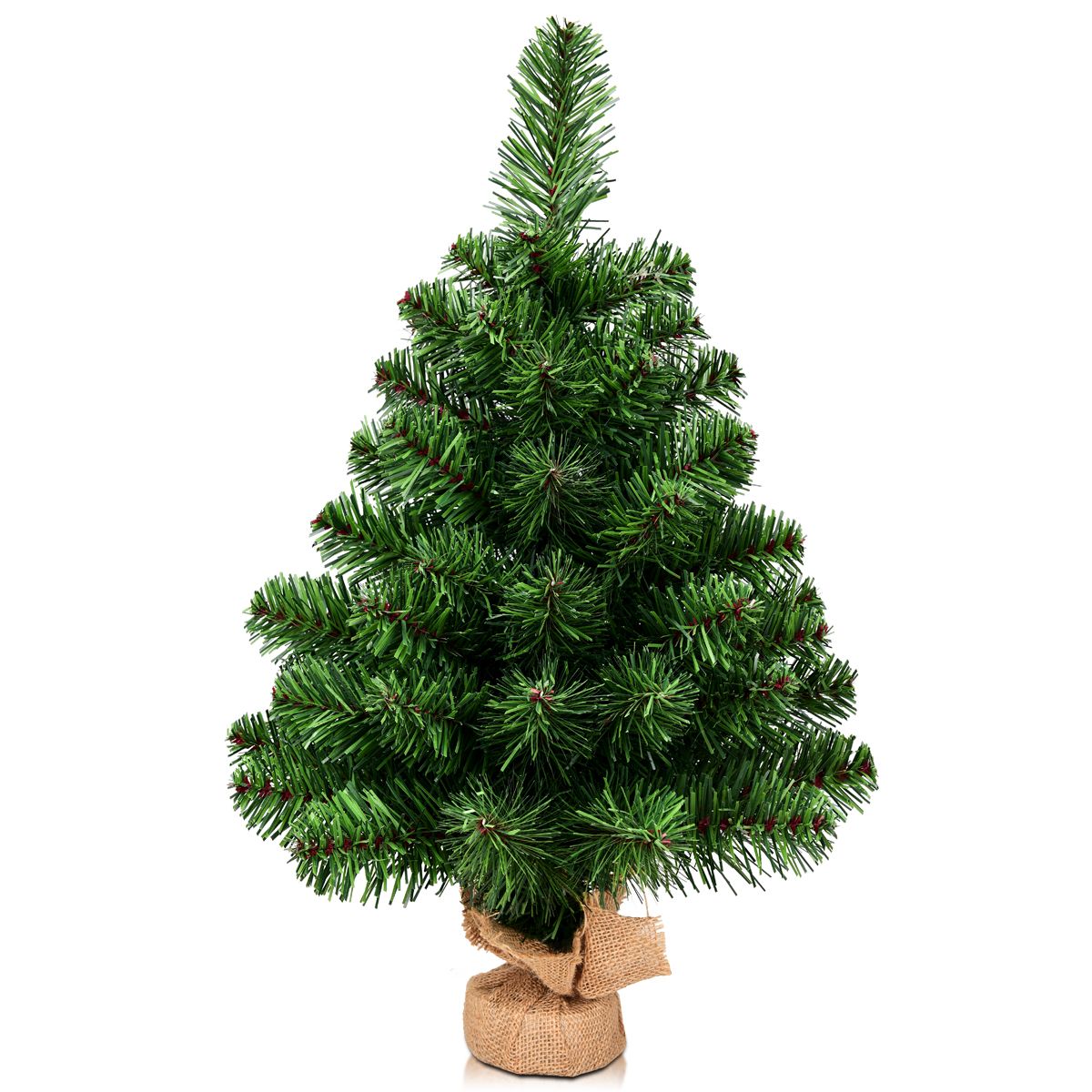 coast kunstkerstboom dennentak pvc - 60 cm - groen - cementvoet - volle levensechte takken