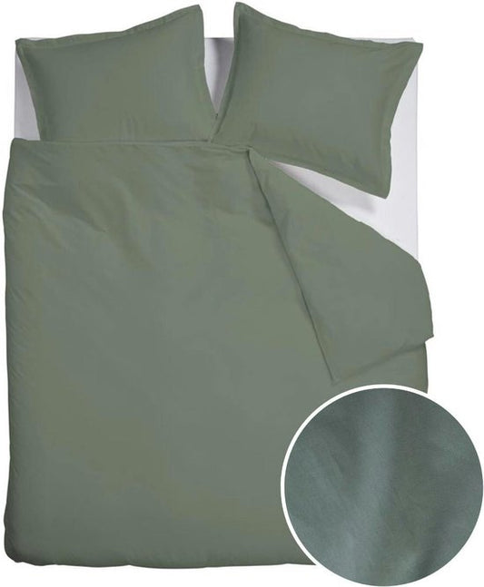 Ambiante Bamboo Uni dekbedovertrek - Lits-Jumeaux - 240x200/220 cm - Groen
