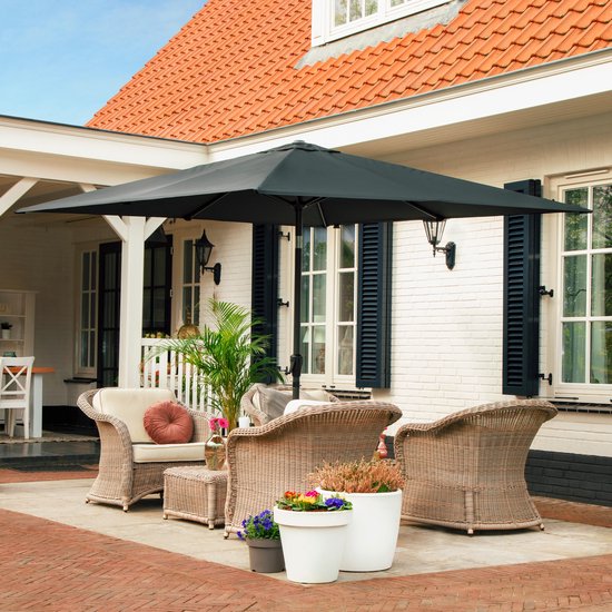 VONROC Stokparasol – Kantelbaar  – 280 x 280 x 245 cm – Zwart