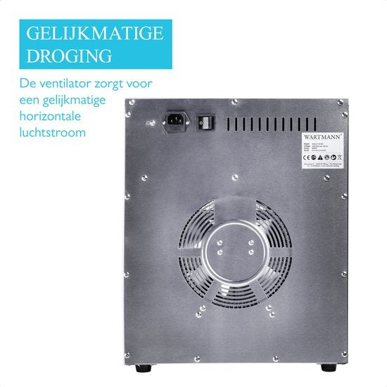 Wartmann 2110 DH voedseldroger, droogoven, dehydrator, RVS, 10-laags.