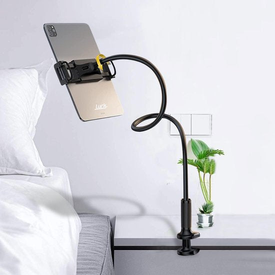 LURK® Tablethouder flexibel en verstelbaar - Telefoonhouder Ergonomisch – 100cm lang - 4 tot 12,9 inch – Universeel - Zwart