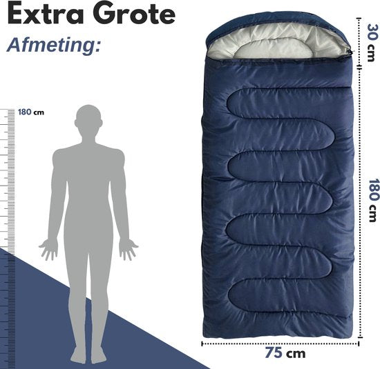 Vertrex Tri-Season Adventure Mummy Slaapzak - Slaapzakken Volwassenen - Kamperen - Blauw