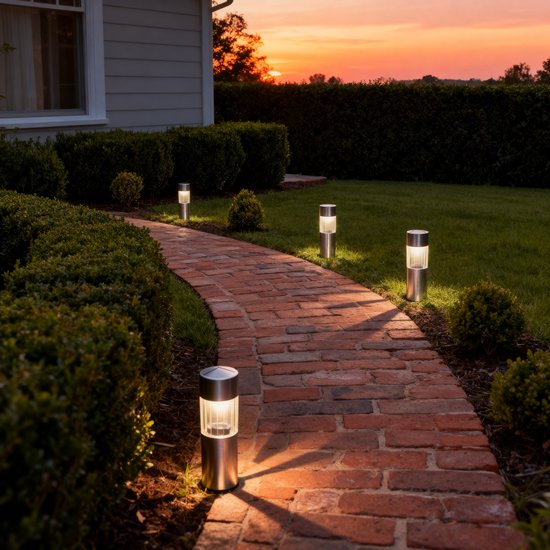 Grundig Tuinverlichting - Solar Lamp Set van 6 - Solar Lantaarn - Prikspot Tuinverlichting op Zonneenergie LED