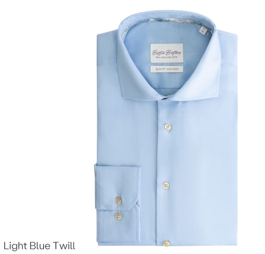 Twill BBO34F110-2083-2163 Shirt LS Wide Spread Boston Brothers - Lichtblauw - Maat 39