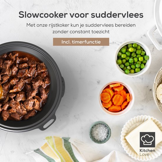 KitchenLove Rijstkoker met Stomer - 1.2L - Multicooker - Rice Cooker - Slowcooker - 2 tot 5 Personen - Zwart RVS