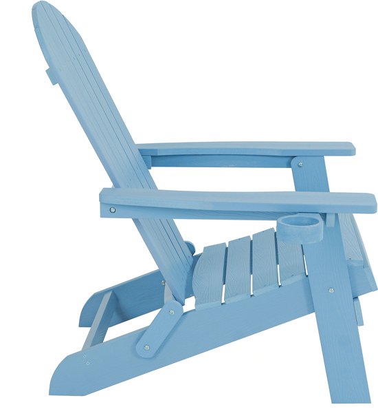 AXI Claire Adirondack Stoel Blauw – Kunststof loungestoel met armleuningen – Opklapbaar - Hoge rugleuning - Tuinstoel - 84,5 x 77 x 95,5 cm - Duurzaam & weerbestendig