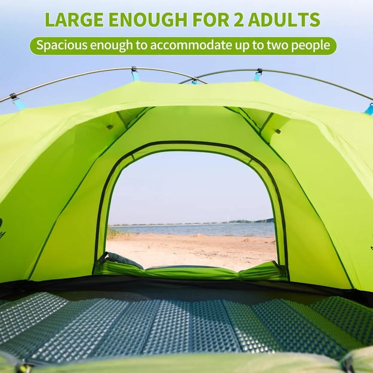 Naturehike P-Series 4-Seizoenen Tent - 2 Personen - Groen
