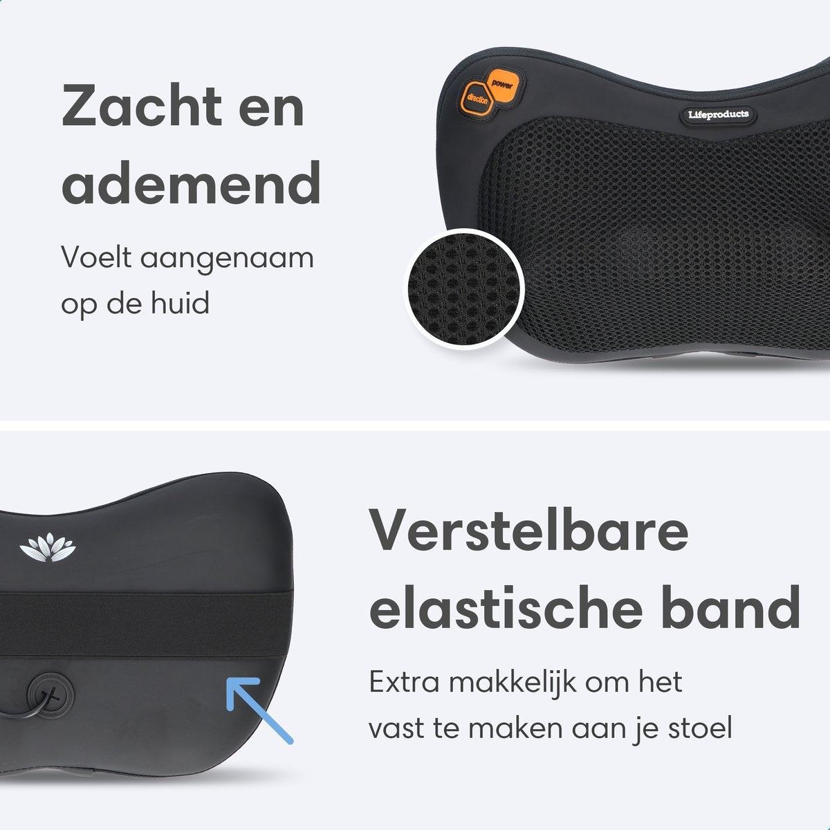 Shiatsu Massagekussen -Elektrisch Massageapparaat met Infrarood Verwarming -  Zwart