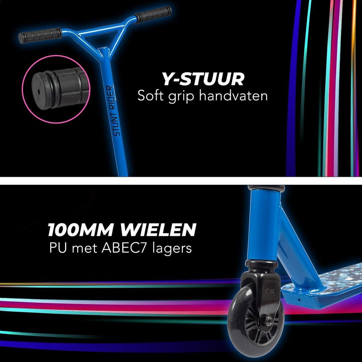 LifeGoods StuntRider - Stuntstep - Step 8+ Jaar - 100mm Wielen - Jongens/Meisjes - Blauw