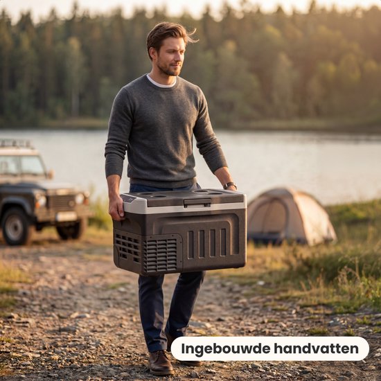 Auronic Elektrische Koelbox - Compressor - 21L - 12V en 240 volt - Camping Koelkast - Frigobox Auto - Zwart