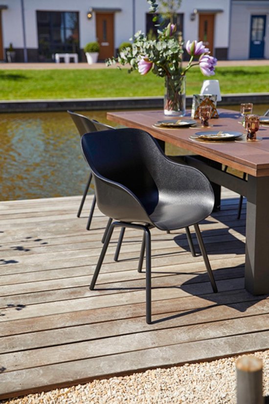 Hartman Sophie elegance tuinstoel - Donkergrijs - set van 2 - donkergrijs rondo onderstel