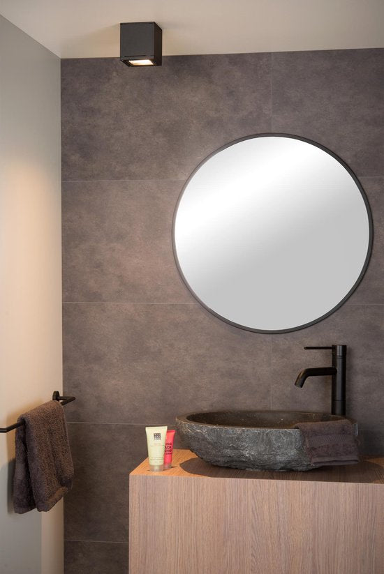 Lucide AVEN - Plafondspot (Plafondlamp) Badkamer - 1xGU10 - IP65 - Zwart