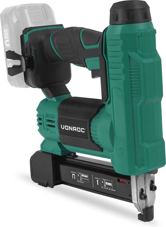 VONROC accu tacker – VPower 20V – Incl. 1000 nieten & 1000 spijkers – Zonder accu & lader