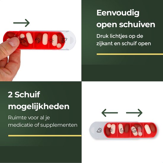 Gandria Pillendoos 7 Dagen - Uitneembaar Pillendoosje - Stapelbare Medicijndoos met 28 Compartimenten - Medicijndoos met Stevige Sluiting - 4 Vakken per Dag - 7 Kleuren