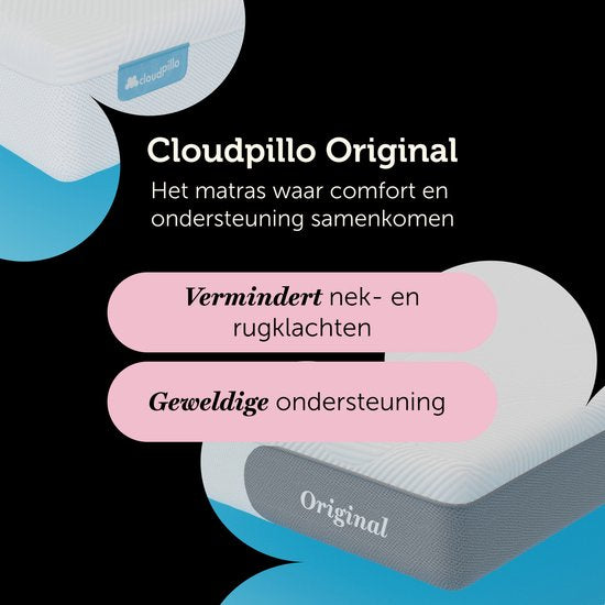 Cloudpillo Original Matras - 90x210  - Adaptive Support Laag - 4-laags - Ultiem Comfort - Uitwasbaar