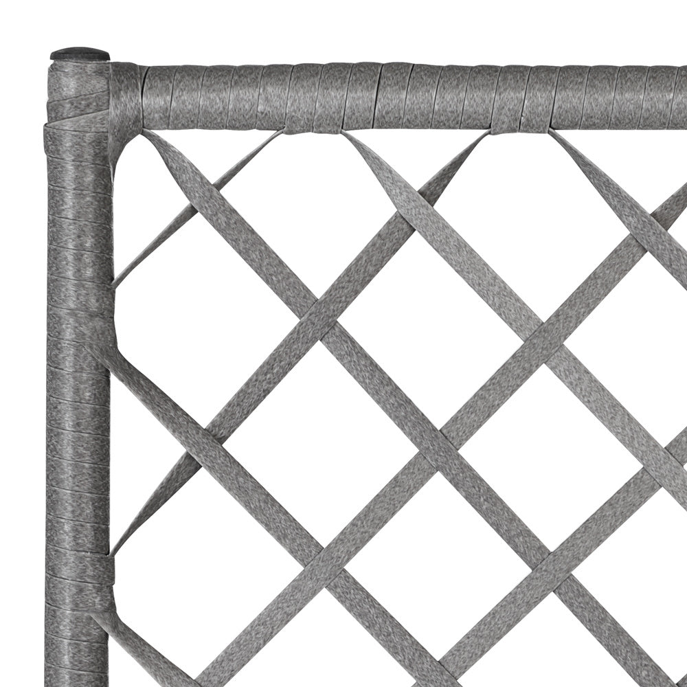Casaria Polyrattan bloembak met hekwerk Grijs