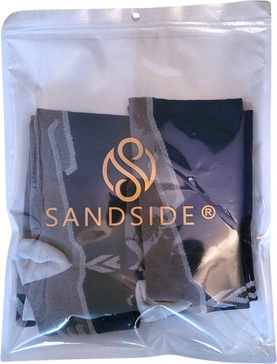Sandside Steunkousen Compressie Sokken - Compressiekousen - Hardloopsokken - Premium Actief - Donkerblauw - Maat 36-40 S/M -2 Paar