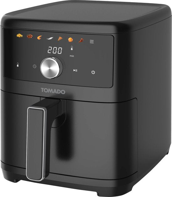 Tomado TAF6001B - XXL Airfryer - 6 liter - Hetelucht friteuse - 1000 gr friet - Digitaal display - Zwart