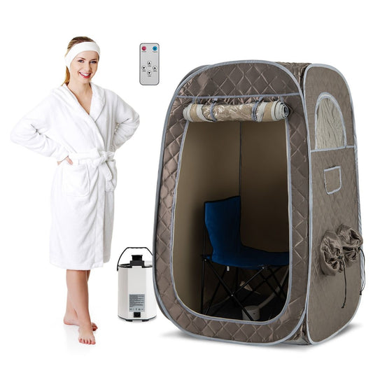 Coast Draagbare Stoomsauna - Thuis sauna voor 1-2 personen - 3 liter stoomgenerator - Grijs 89 x 89 x 149 cm