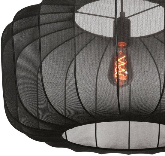 Anne Lighting - hanglamp - Sable - zwart - linnen metaal - Ø 60cm - E27 - 4193ZW