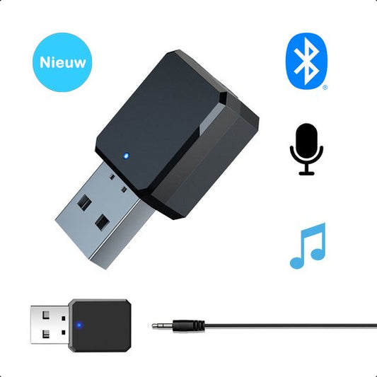 Tech Essentials Auto/Speaker Bluetooth Ontvanger - USB/AUX - Bluetooth 5.1 | Receiver - Transmitter - Audio - Microfoon