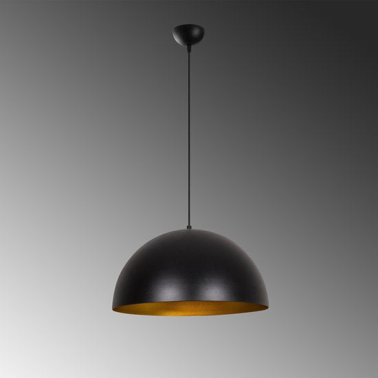 Moderne hanglamp zwart goud 50 cm | Kante