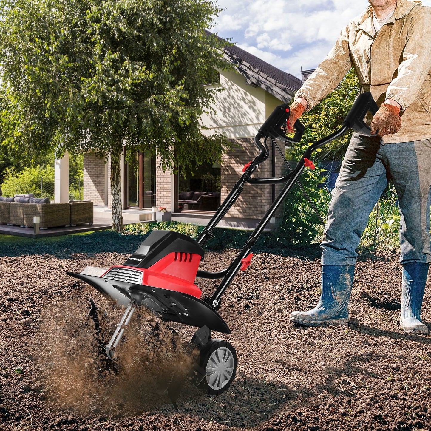 Coast Elektrische Bodemfrees en Cultivator - Mini-cultivator - Rood & Zwart
