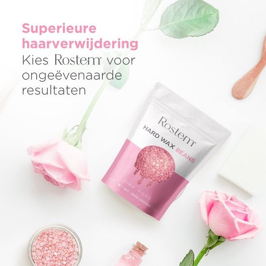 Rostem® Luxe Harskorrels - Hard Wax Beans - Hotwax - Wax Bonen - Pink Rose 1KG - Incl. 10 Spatels