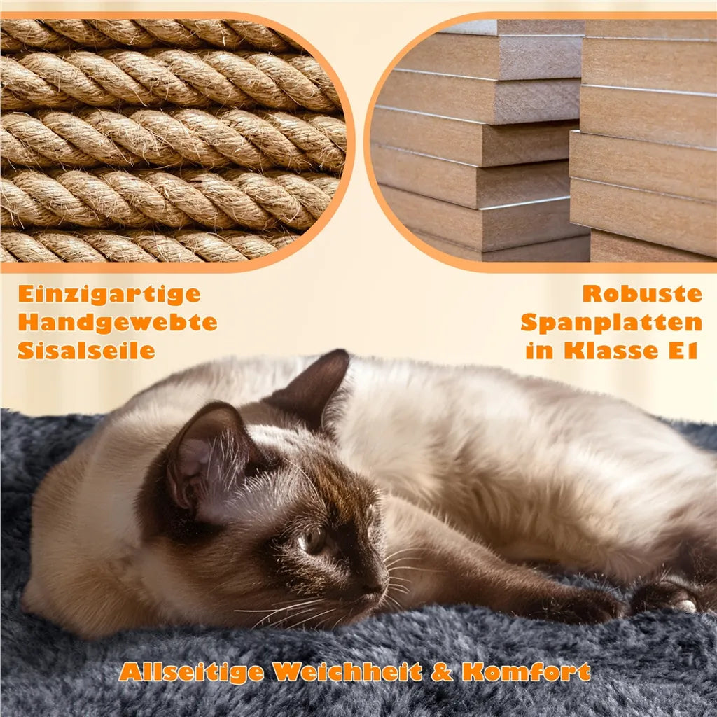 Yaheetech Krabpaal 158cm - Multi-Level - Sisal - Platforms - Donkergrijs