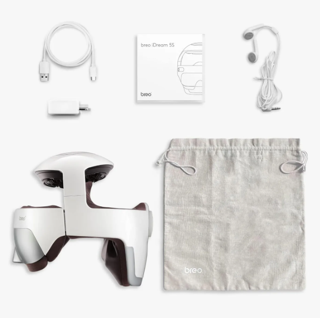 Breo iDream5s Elektrische Hoofdmassager - Wit - Oog- & Nekmassage met Warmte