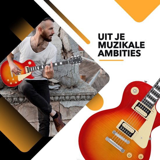 Finesse Elektrische Gitaar met Versterker Rood/Oranje