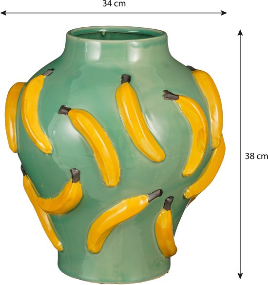 Mica Decorations Moza Vaas - H38 x Ø34 cm - Keramiek - Lichtgroen